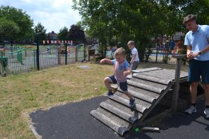 Outdoor area at Happy Kids Delamere Park, Manchester Day Nursery