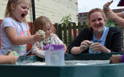 Children and team at Happy Kids Clifton Rotherham Day Nursery