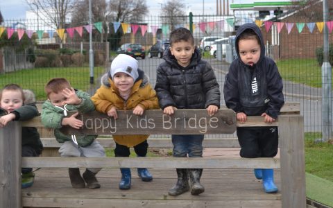 Happy Kids on bridge, Rotherham Day Nursery, Happy Kids East Dene