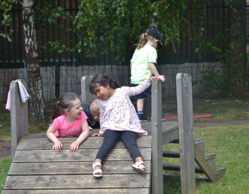 Outdoor at Happy Kids Heybury Close, Manchester day nursery